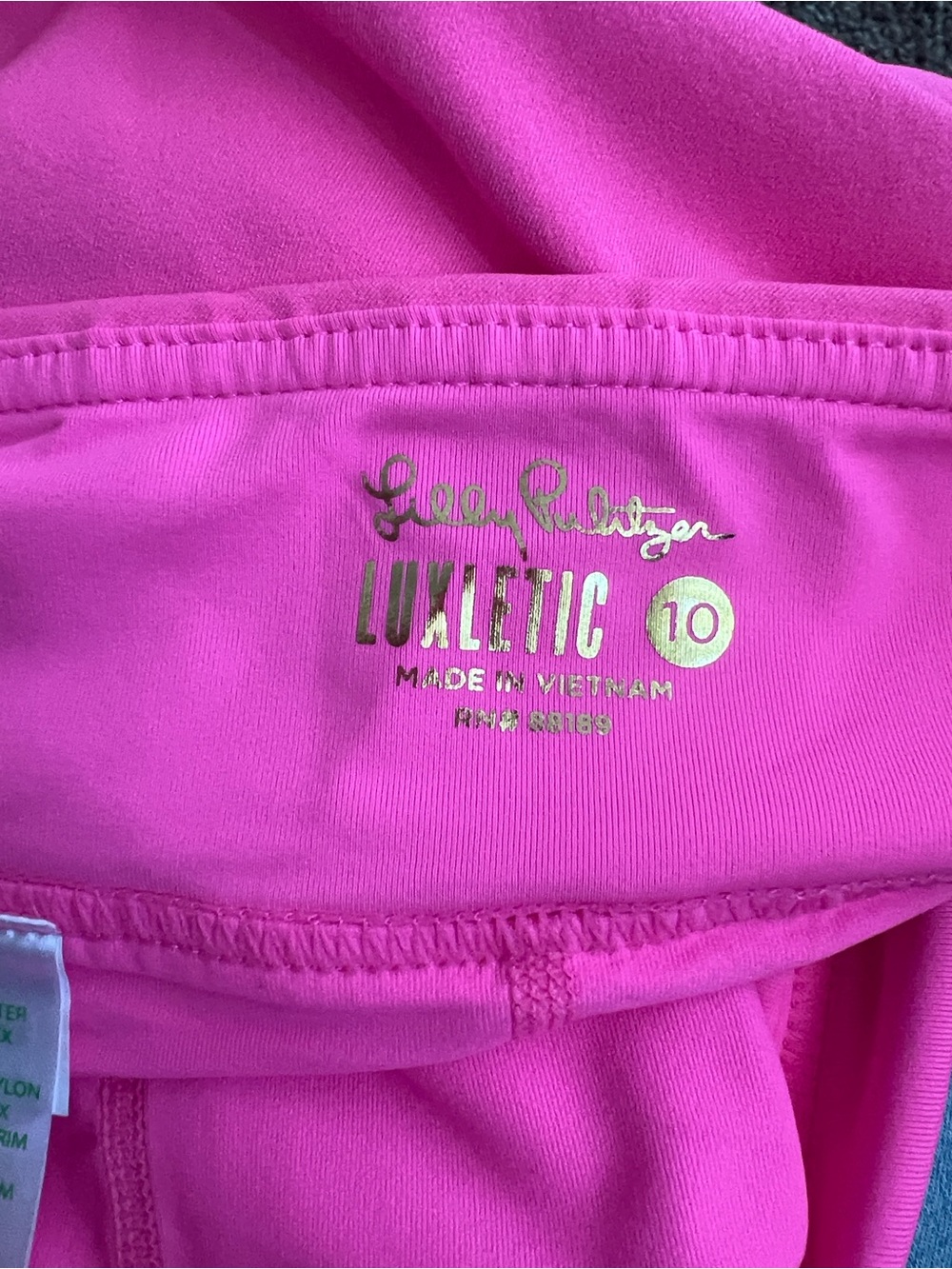 Lilly Pulitzer Luxletic Stretch Shorts - Bright Pink with Gold Logo